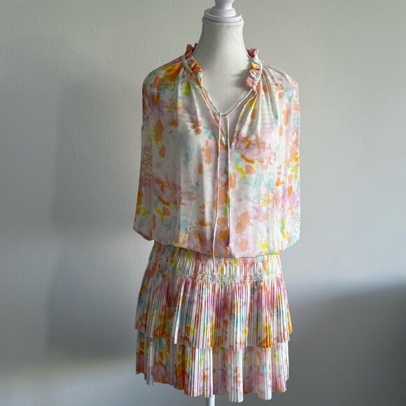 Cara painterly floral mini dress size L - Picture 1 of 3